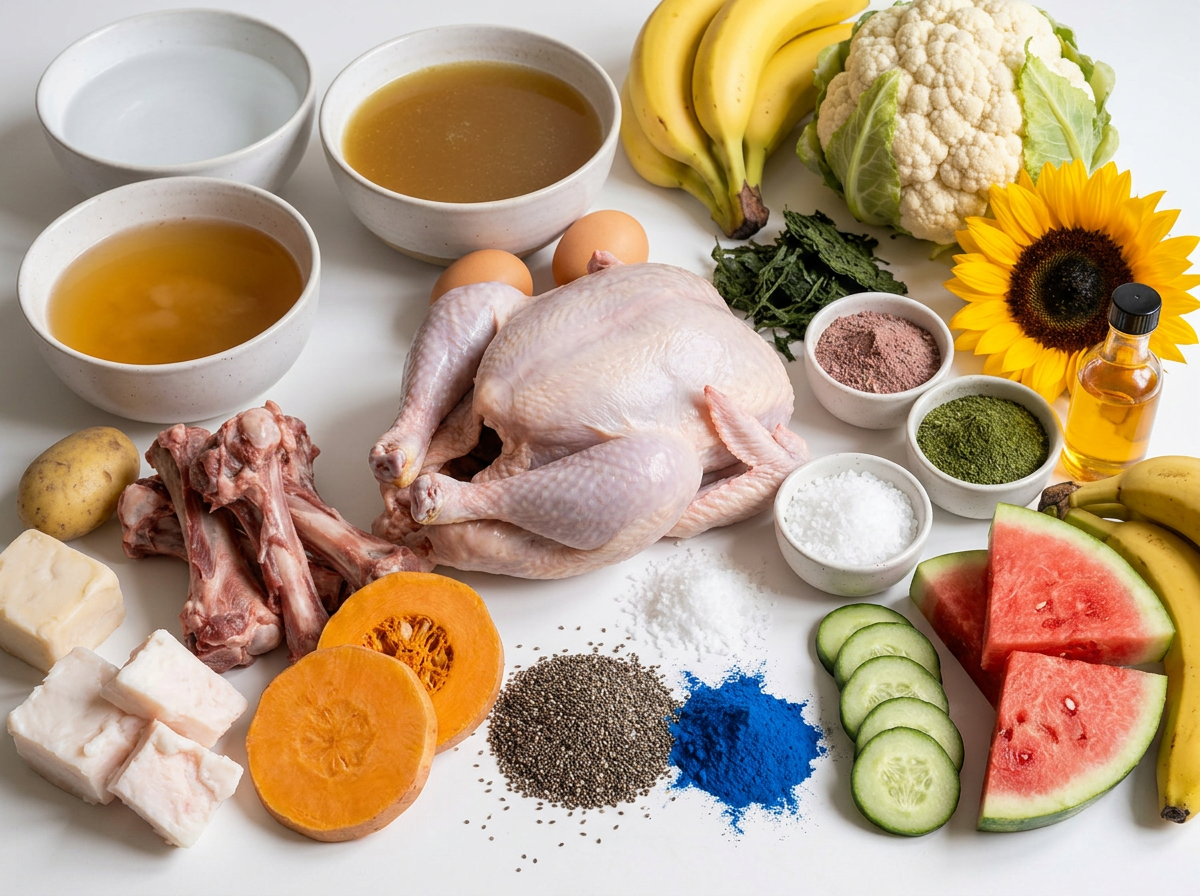 Fresh ingredients used in the recipe